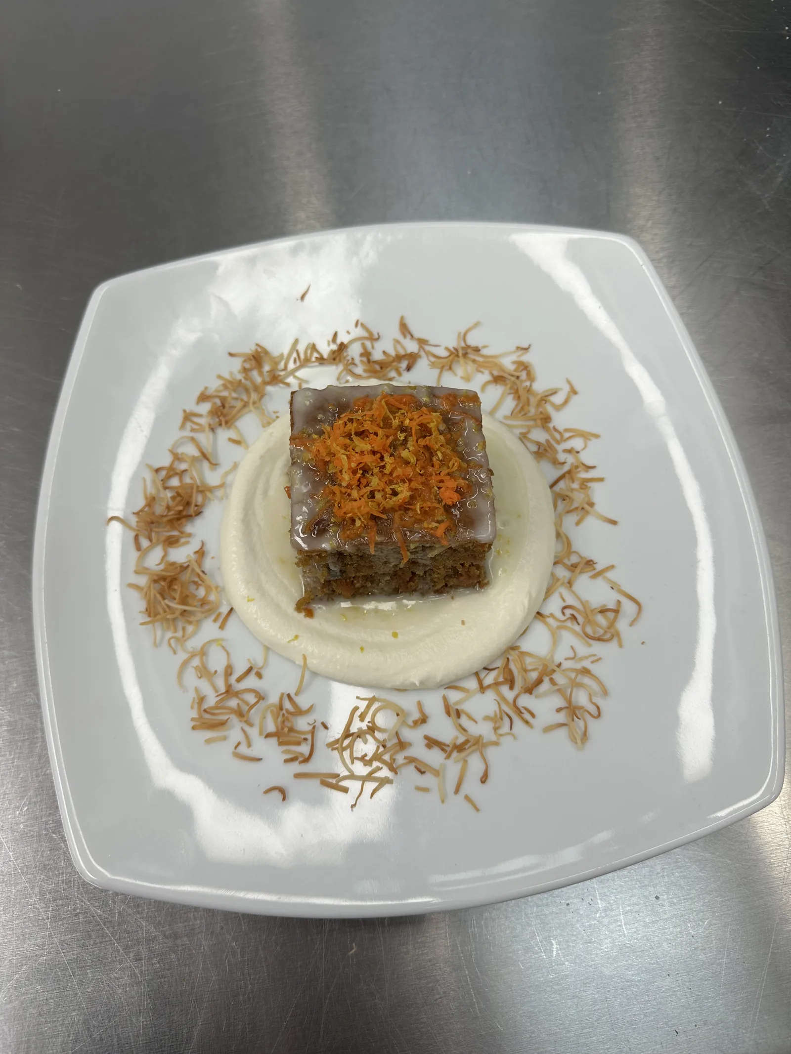 Carrot cake with citrus glaze and cream cheese frosting